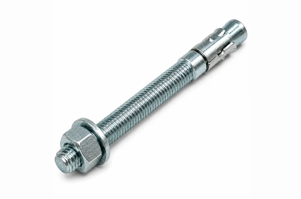 An image of a group of fastener anchors on cement.