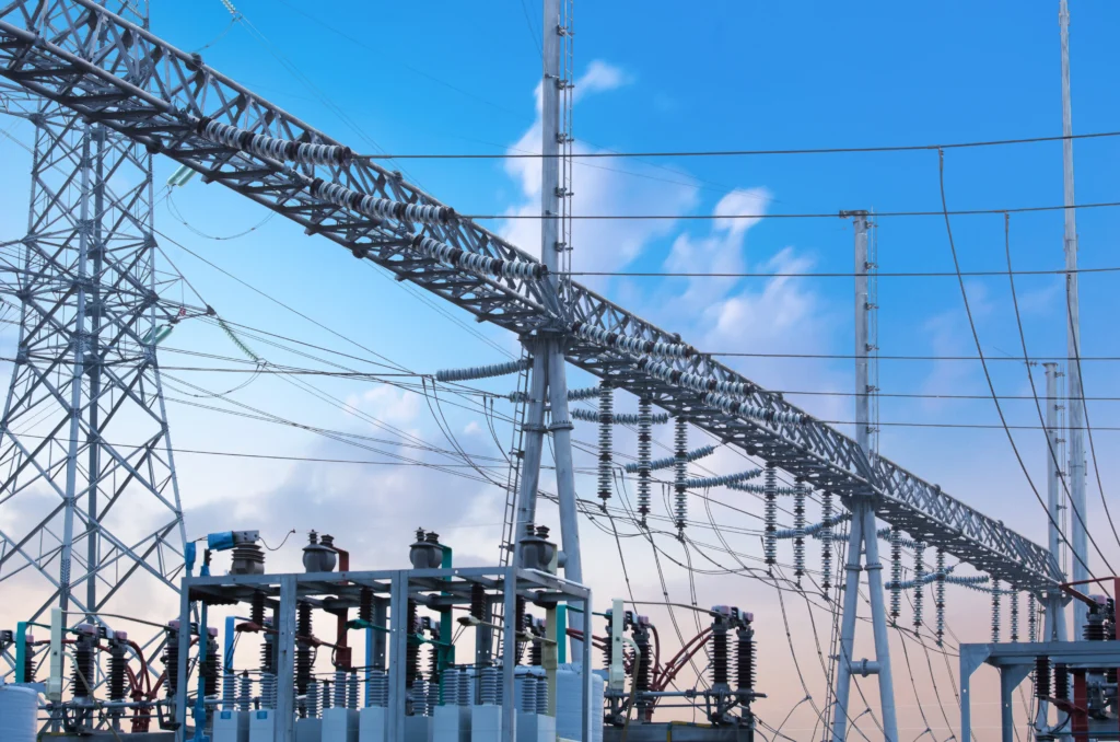 An image of a high voltage power transformer.