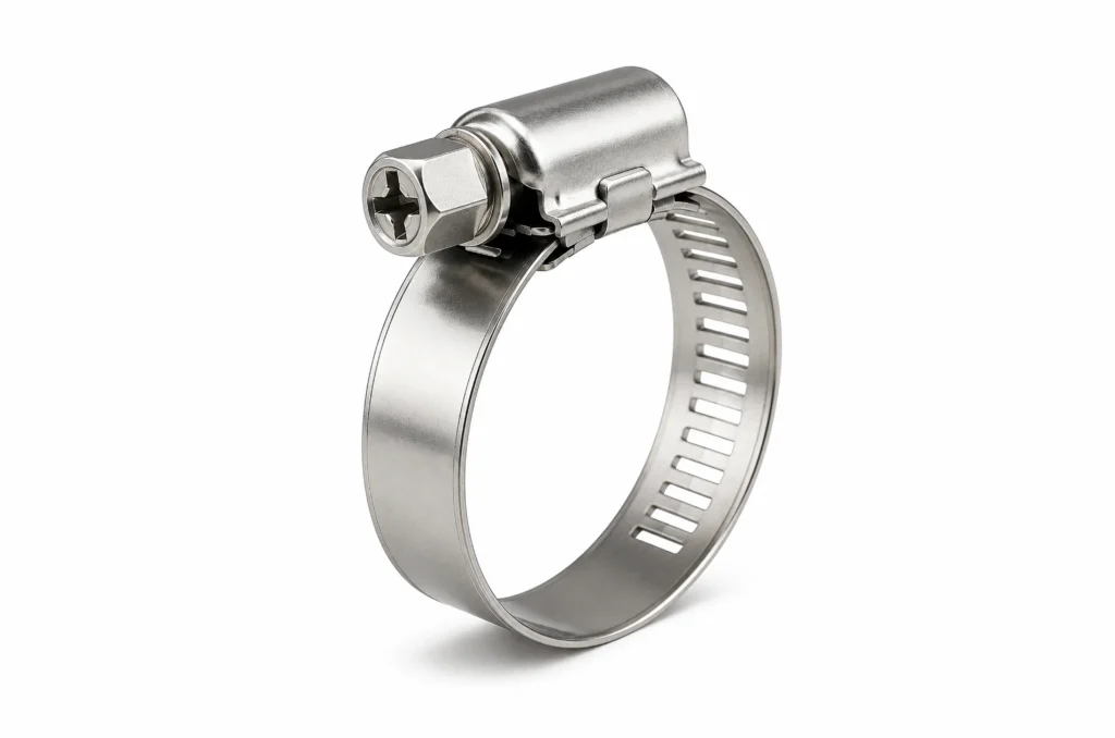 Image of a hose clamp on a white background.