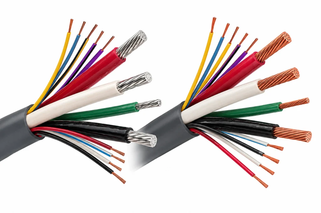 Image of 2 set of Tray Cable that are split open.
