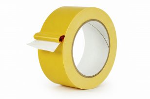 An image of a yellow double coated tape.